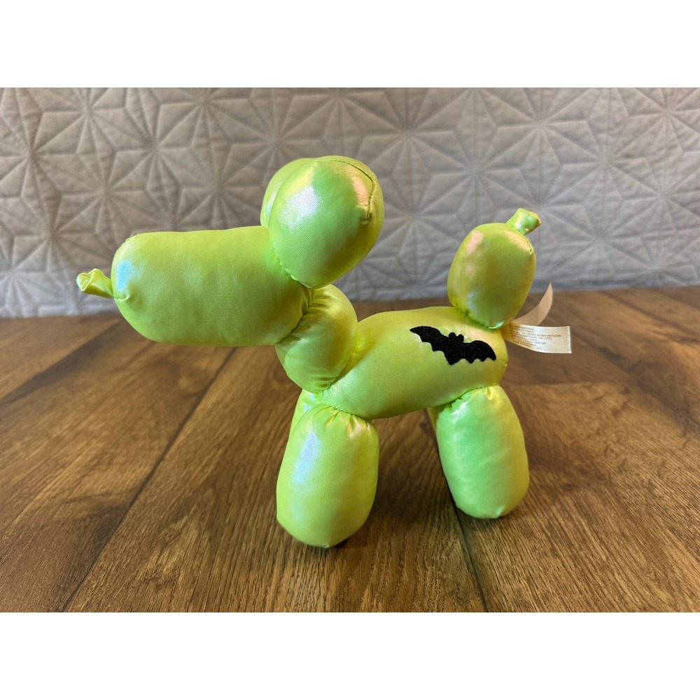 MTY International Lime Green Iridescent Balloon Dog Bat Halloween Plush Toy
